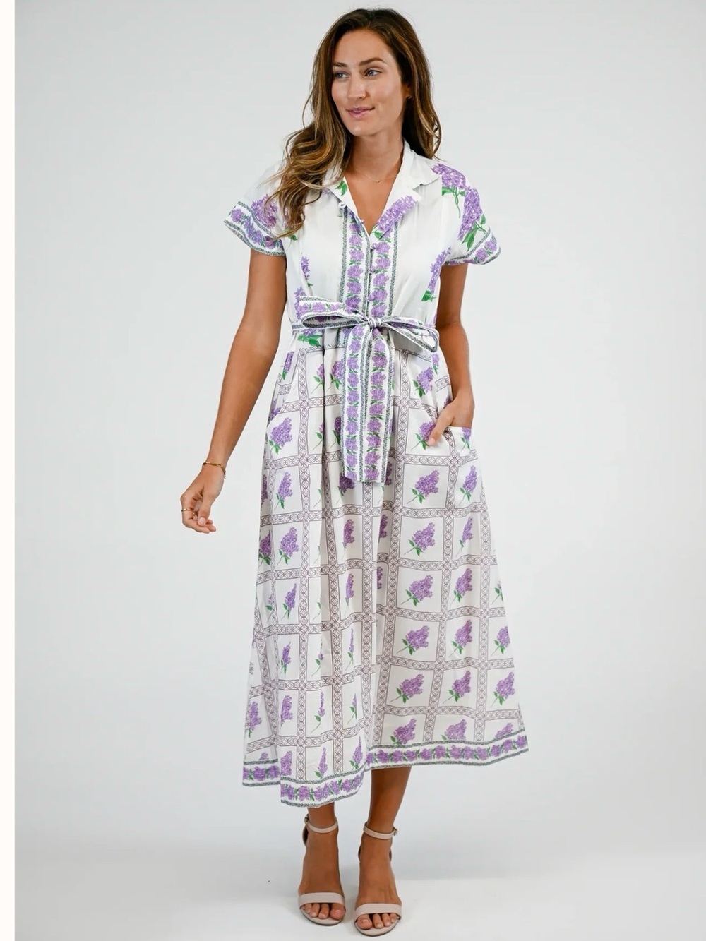 NWT- VICTORIA DUNN FOLLY MAXI SHORT SLEEVE DRESS - LILAC 2XL